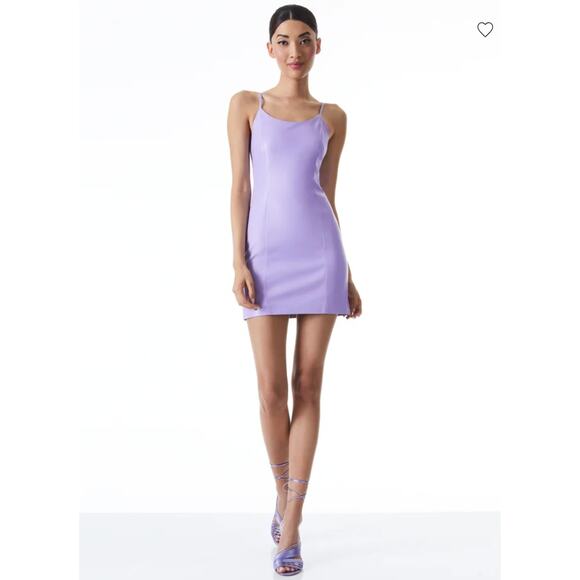 Alice + Olivia Dresses & Skirts - Alice Olivia Dress 6 Nelle Purple Vegan Faux Leather Mini Bodycon Party Sexy